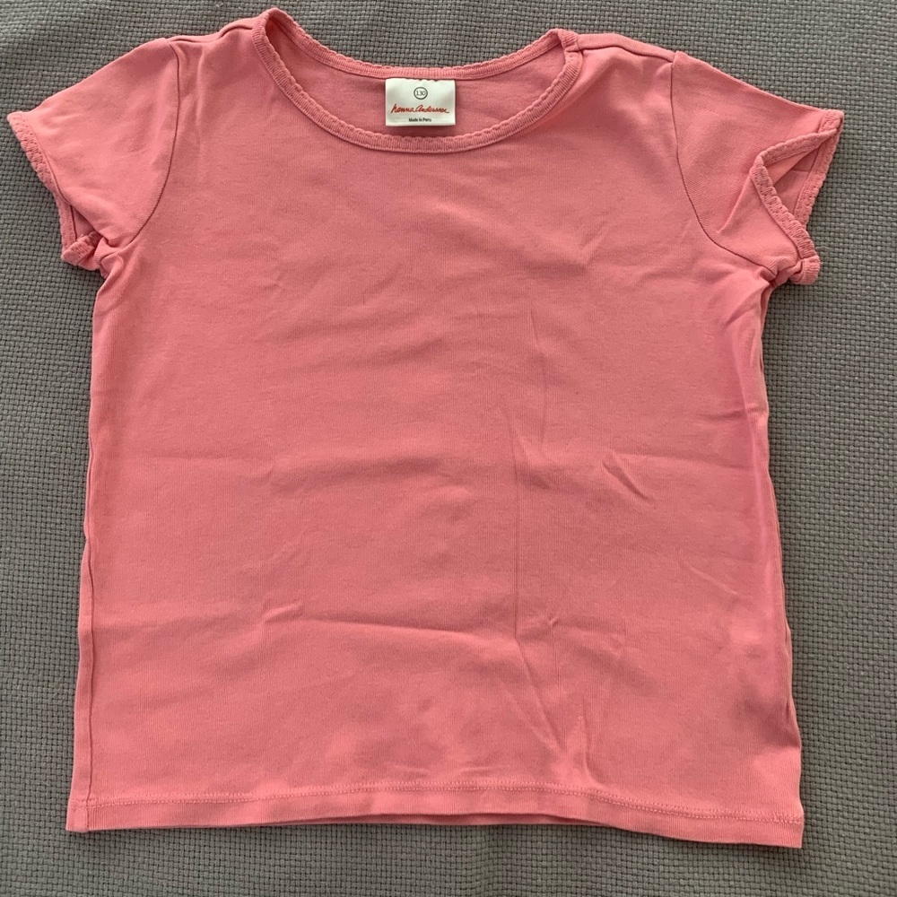 𝅺Hanna Andersson girls sz 130 cm /8 yrs short sleeve pink t-shirt
